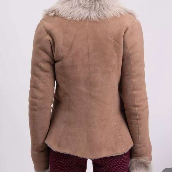 Dom goor shearling winter fur jacket beige us4 - Picture 5 of 9